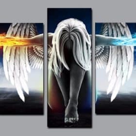 Ice and Fire Demons Wall Art Printed on Canvas