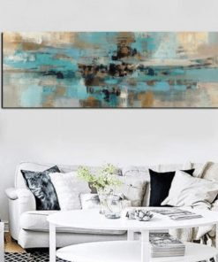 Light Blue Abstract Oil Painting