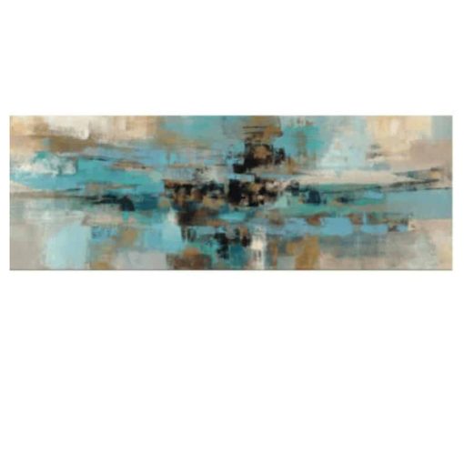 Light Blue Abstract Oil Painting Printed on Canvas - Image 2