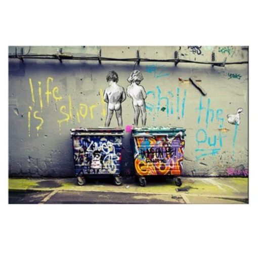 Banksy Still Life Great Abstract Graffiti Paintings Printed on Canvas - Image 7