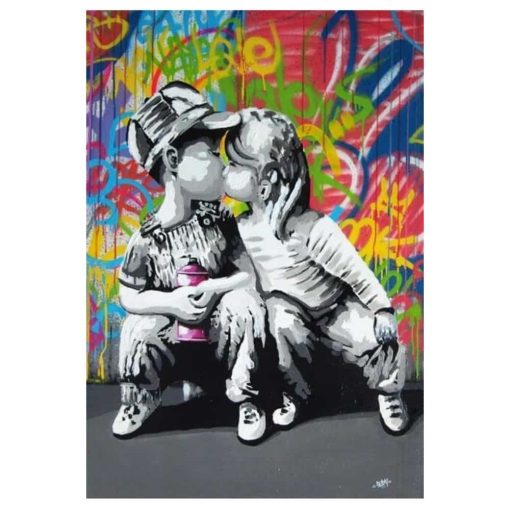 Banksy Still Life Great Abstract Graffiti Paintings Printed on Canvas - Image 5