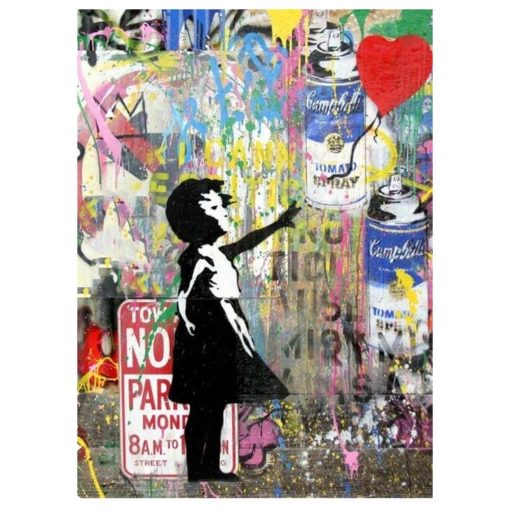 Banksy Still Life Great Abstract Graffiti Paintings Printed on Canvas - Image 6