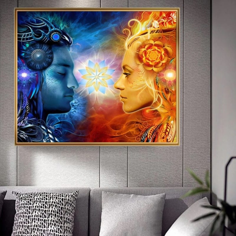 Art Canvas Painting Shiva and Sati Print on Canvas