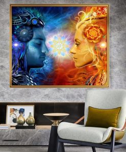 Art Canvas Painting Shiva and Sati Print on Canvas