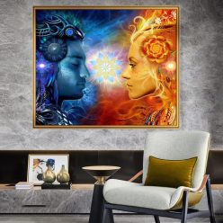 Art Canvas Painting Shiva and Sati Print on Canvas