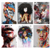 Colorful Women's Face Printed on Canvas