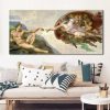 Creation of Adam by Michelangelo Printed on Canvas