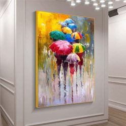 Abstract Girls Holding Umbrella Oil Paintings Print On Canvas Art Posters And Prints Modern Wall Art Pictures Home Decoration