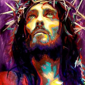 Abstract Painting of Jesus - Prints on Canvas