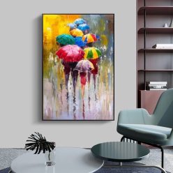 Abstract Girls Holding Umbrella Oil Paintings Print On Canvas Art Posters And Prints Modern Wall Art Pictures Home Decoration