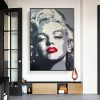 Marilyn Monroe Red Lips Painting Printed on Canvas