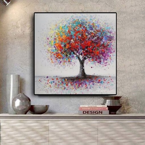 Beautiful Abstract Colorful Tree Painting, Prints on Canvas