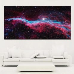 Canvas Art Outer Space View Nebula, Shining Stars, Cloud of Gas and Dust - Prints on Canvas