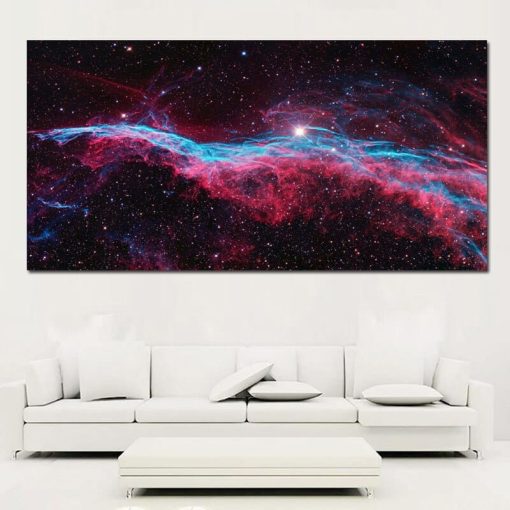 Canvas Art Outer Space View Nebula, Shining Stars, Cloud of Gas and Dust - Prints on Canvas