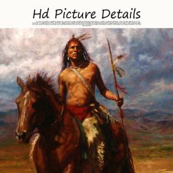 Native Indian Landscape Oil Painting Printed on Canvas 