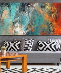 Colorful Abstract Clouds Print on Canvas Painting