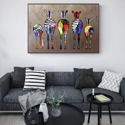 Canvas Prints Abstract Colorful Zebra Painting