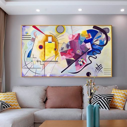 Abstract Kandinsky Canvas Painting Famous Paintings Red Yellow Blue Poster Print Classic Wall Art Picture For Living Room Decor