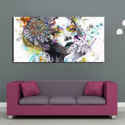 AAVV Wall Art Girl With Flowers Oil Painting Poster And Prints Painting On Canvas No Frame Pictures Decor For Living Room