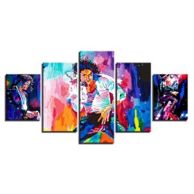 Canvas Art 5 Pieces Painting of King Star Michael Jackson, Prints on Canvas