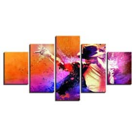 Canvas Art 5 Pieces Painting of King Star Michael Jackson, Prints on Canvas