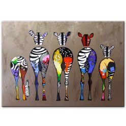 Canvas Prints Abstract Colorful Zebra Painting