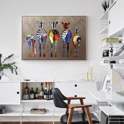 Canvas Prints Abstract Colorful Zebra Painting