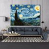 Famous Painting Starry Night by Vincent Van Gogh Printed on Canvas