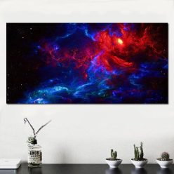 Canvas Art Outer Space View Nebula, Shining Stars, Cloud of Gas and Dust - Prints on Canvas