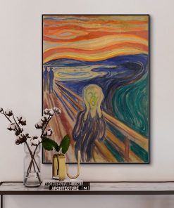 Famous Abstract Oil Painting Scream by Edvard Munch Prints on Canvas