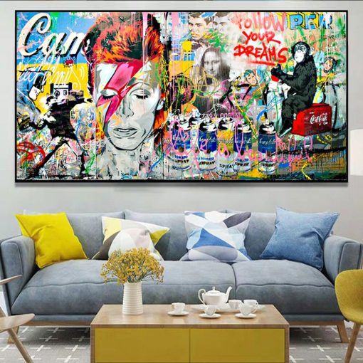 Modern Home Decoration Painting Art Graffiti Print on Canvas