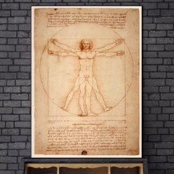 The Vitruvian Man by Leonardo da Vinci Drawing Art Paintings Print On Canvas Posters And Prints Famous Art Pictures Home Decor