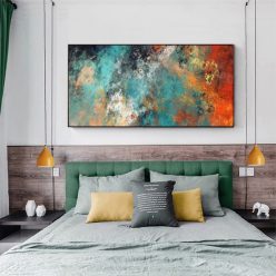 Colorful Abstract Clouds Print on Canvas Painting