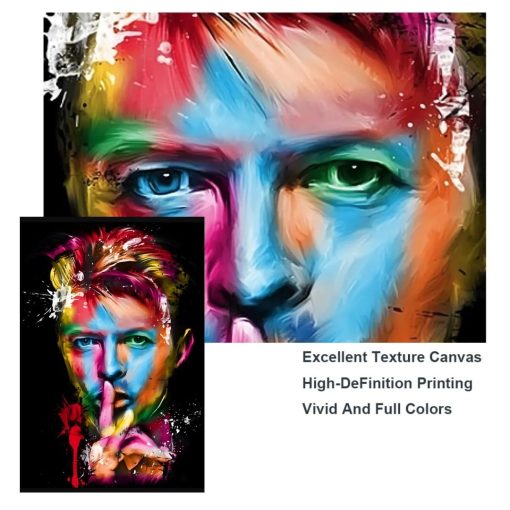 Portrait of David Bowie Painting by Patrice Murciano Printed on Canvas - Image 5