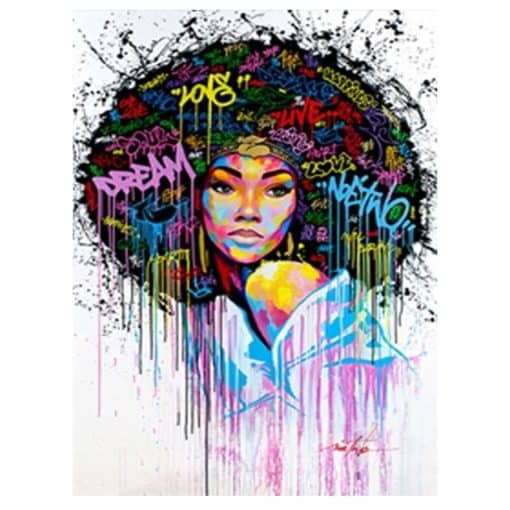 Kyara Art Paintings Colorful Women Face Graffiti Printed on Canvas - Image 3