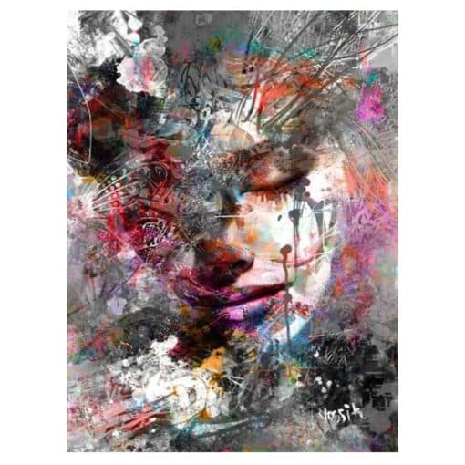 Kyara Art Paintings Colorful Women Face Graffiti Printed on Canvas - Image 5