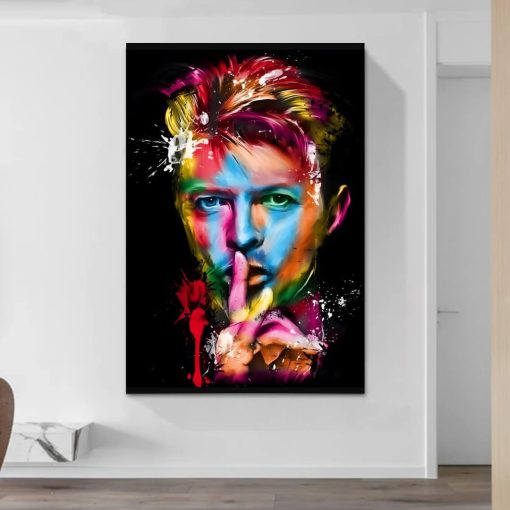 Portrait of David Bowie Painting by Patrice Murciano Printed on Canvas - Image 3