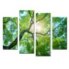 4Pcs Green Tree Canvas Paintings Wall Decorative Print Art Pictures Frameless Wall Hanging Decorations for Home Office