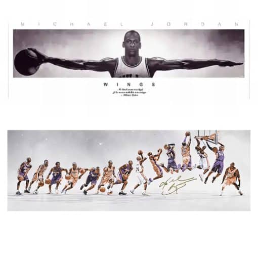 Basketball Star Kobe Bryant's Evolution Printed on Canvas - Image 2