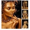 Beautiful and Elegant Canvas Art of Woman Portrait with Gold Makeup – Print on Canvas