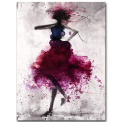 Fashion Red Girl Minimalist Abstract Art