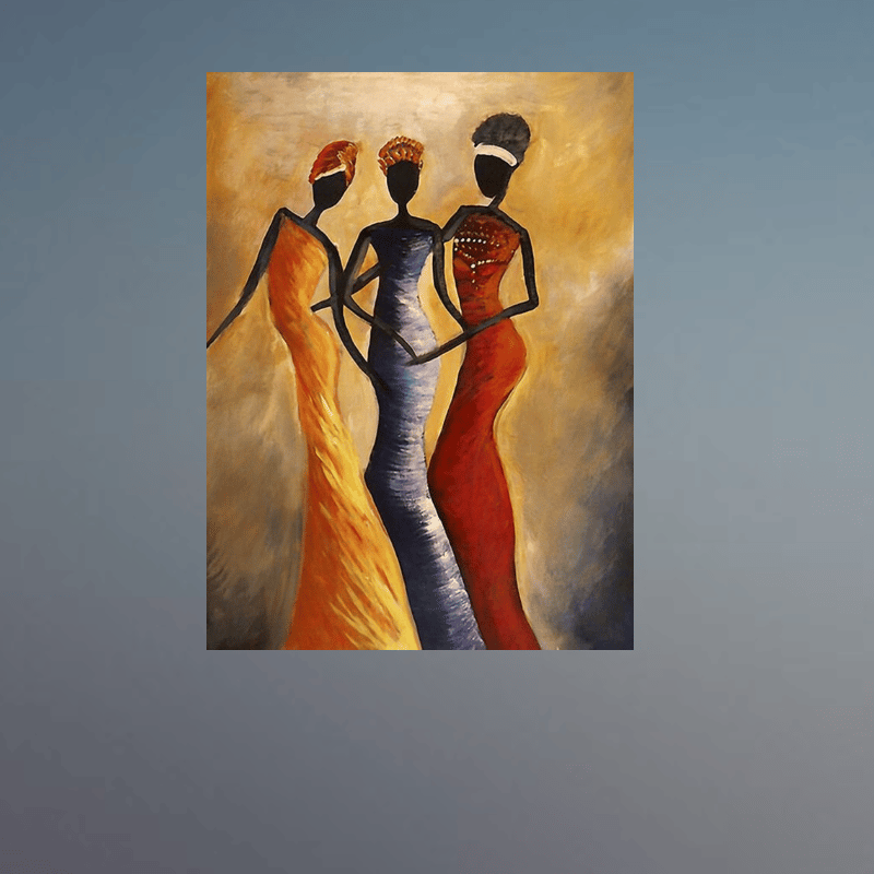 Fashionable African Women Art Painting Printed on Canvas