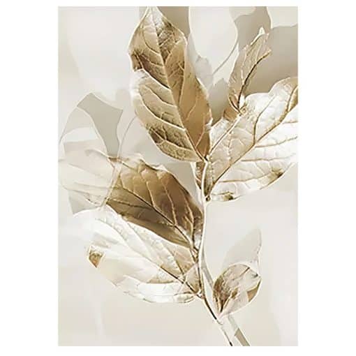 Golden Leaf Abstract Painting Nordic Style Wall Art Home Decoration Printed on Canvas - Image 4