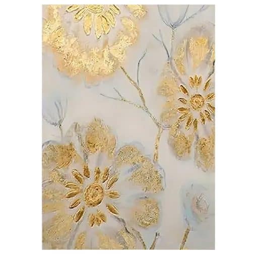 Golden Leaf Abstract Painting Nordic Style Wall Art Home Decoration Printed on Canvas - Image 5