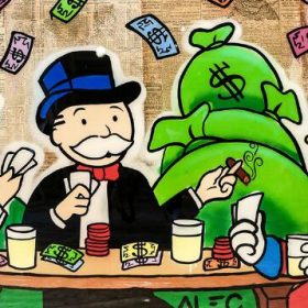 ALEC Monopoly Graffiti Art Painting Print on Canvas