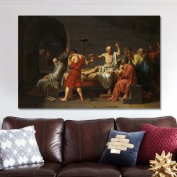 Famous Painting The death of Socrates, Wall Art Painting Print on Canvas