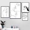 Line Drawing Art of a Loving Couple - Print on Canvas