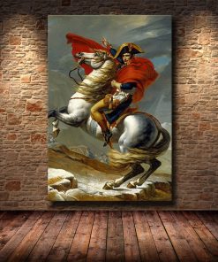 Classic Art Painting Napoleon Crossing the Alps by Jacques-Louis David - Printed on Canvas