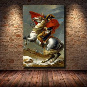 Classic Art Painting Napoleon Crossing the Alps by Jacques-Louis David - Printed on Canvas