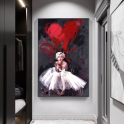 Marilyn Monroe Portrait Oil Painting, Abstract Wall Art Printed on Canvas